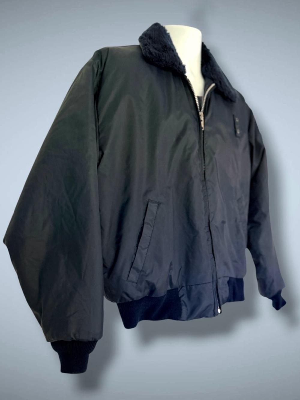 LawPro Quartermaster Jacket Mens Large Blue Tactical Security Bomber Coat Lined